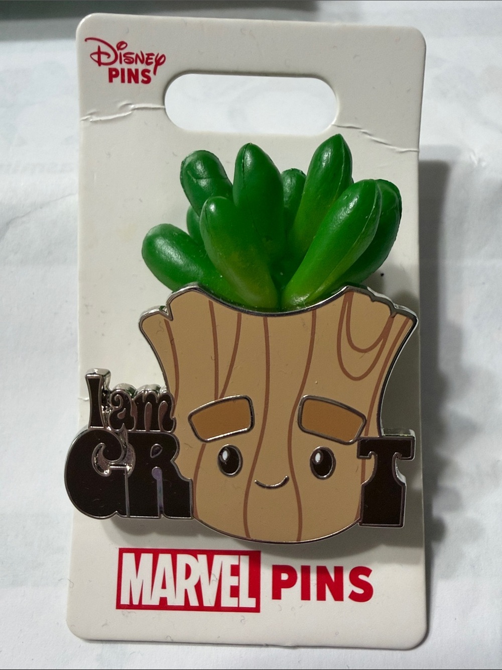 Disney parks Marvel I Am Groot Pin with Bright Green Plant